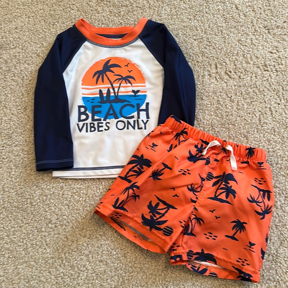 Gerber Swim Trunks and Rash Guard